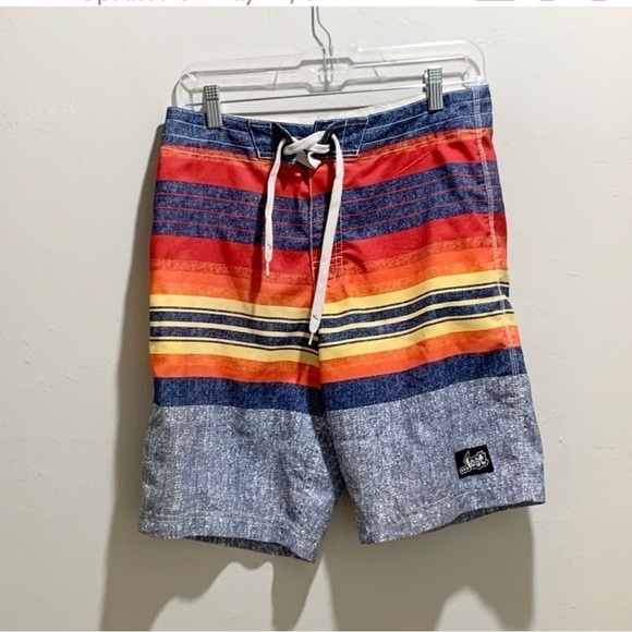 LOST Men’s Board Shorts Trunks Red Blue Gray Orange Size 30 - Picture 1 of 6
